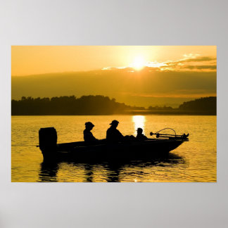 Póster Barco ao nascer do sol