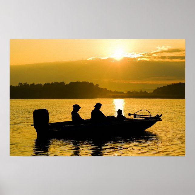 Póster Barco ao nascer do sol (Frente)