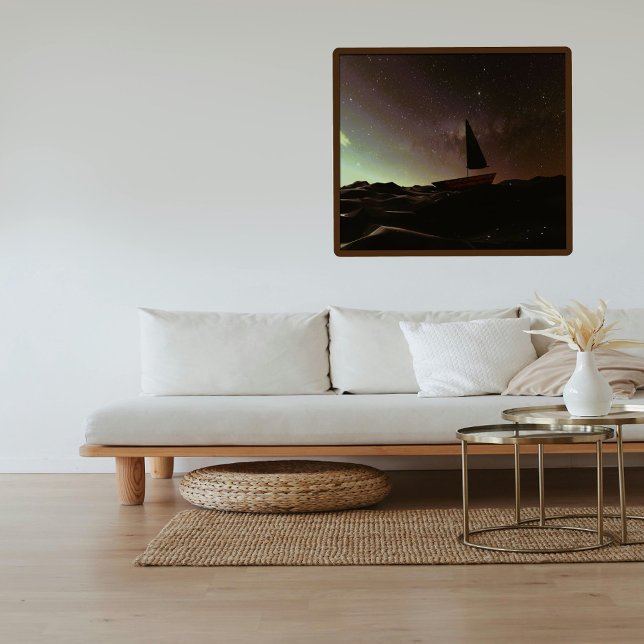 Poster Barco Cósmico Galáxia Noite Céu Onda Encantada Ond (Criador carregado)