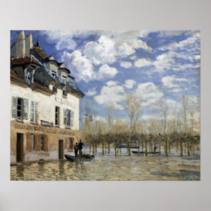 Poster Barco de Alfred Sisley na inundação no porto