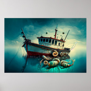 Poster Barco de Camarão Whimsic