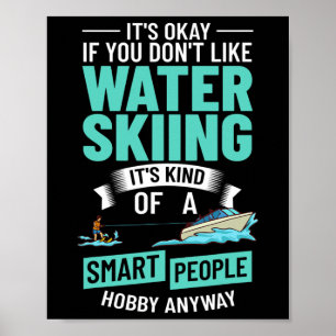Poster Barco de Esqui Aquático Tabua para Iniciantes Esqu