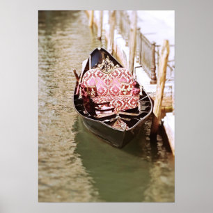 Poster Barco de gôndola italiana na fotografia de Veneza