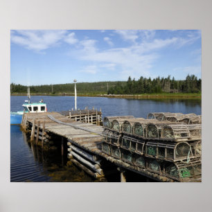 Póster Barco de Lagostas, Mushaboom, Nova Escócia, Canadá