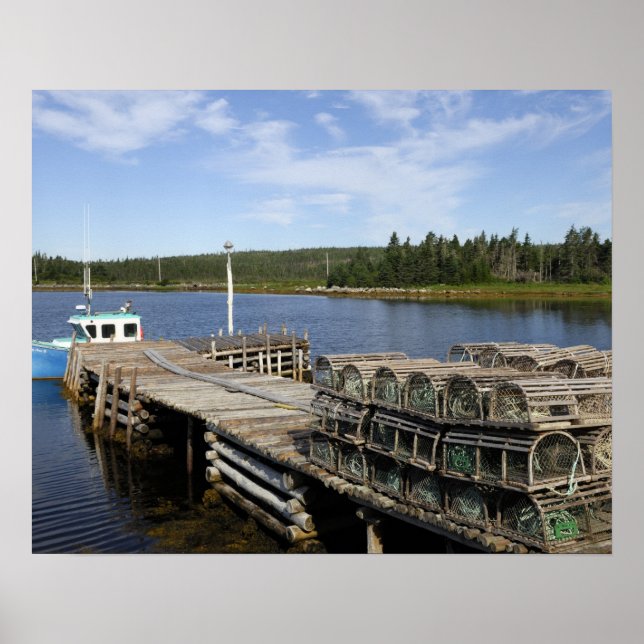 Póster Barco de Lagostas, Mushaboom, Nova Escócia, Canadá (Frente)