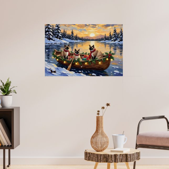 Poster Barco de Natal do Gato Siames (Sala de Estar 3)