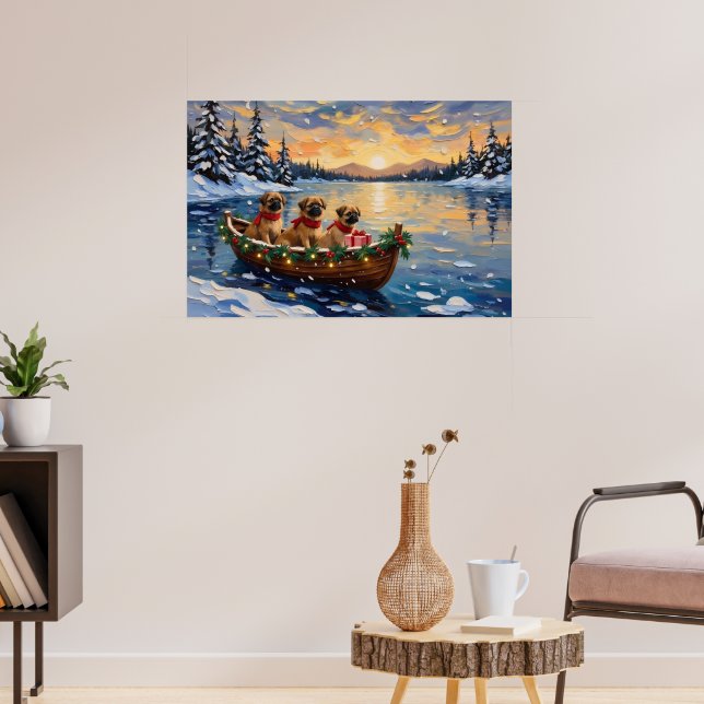 Poster Barco de Natal do Pequinês Feriado (Sala de Estar 3)