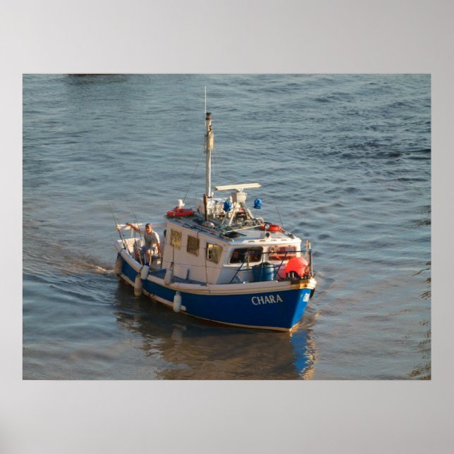 Poster Barco de Pesca, Baía de Cardiff, (Frente)