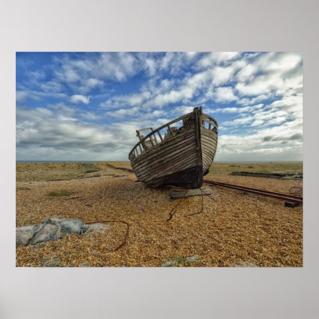 Póster Barco De Pesca De Madeira Abandonado | Dungeness (Frente)