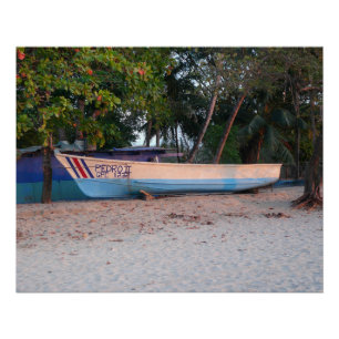 Póster Barco de Pesca na praia de Tamarindo, Costa Rica