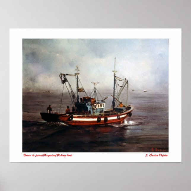 Póster Barco de pesca/Pesqueiro (Frente)