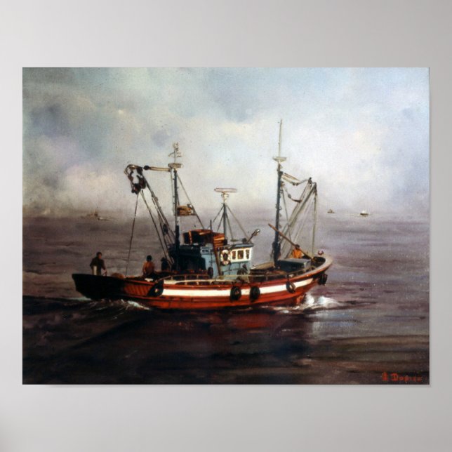 Póster Barco de pesca/Pesqueiro (Frente)