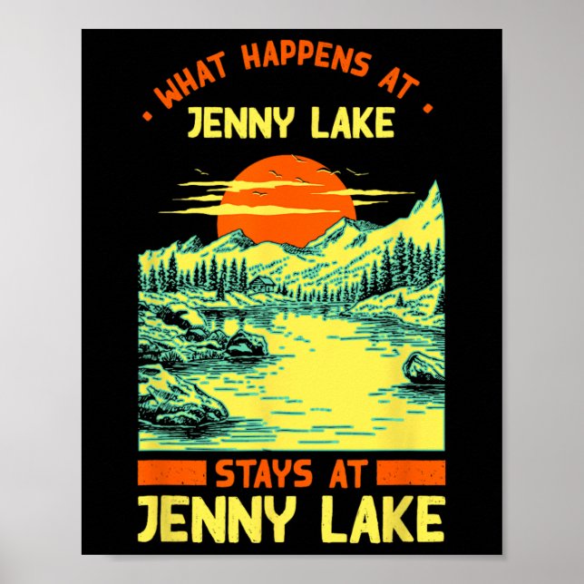 Poster Barco de pesca Vaga do lago Jenny Lake (Frente)