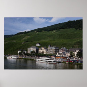 Poster Barco do cruzeiro no rio de Mosel, Bernkastel