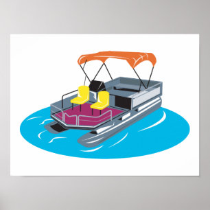 Poster Barco do pontão retro