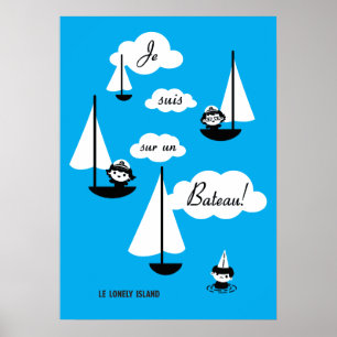 Póster Barco do un do sur dos suis de Je!