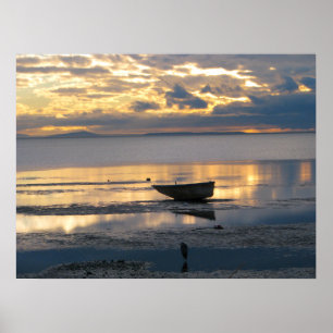 Póster Barco e garça-real