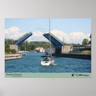 Póster Barco em Charlevoix - Charlevoix, MI