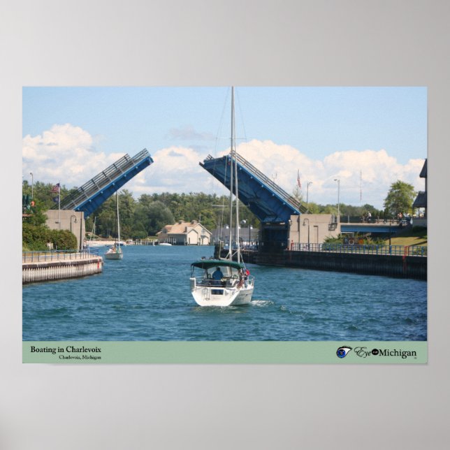 Póster Barco em Charlevoix - Charlevoix, MI (Frente)