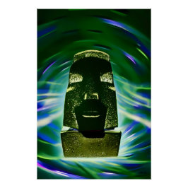 Póster Barco Moai