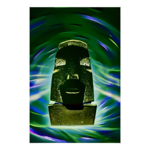 Póster Barco Moai