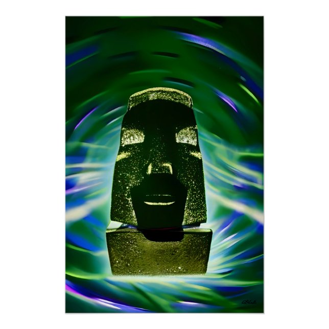 Póster Barco Moai (Frente)