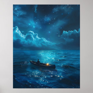 Poster Barco Pequeno no Oceano
