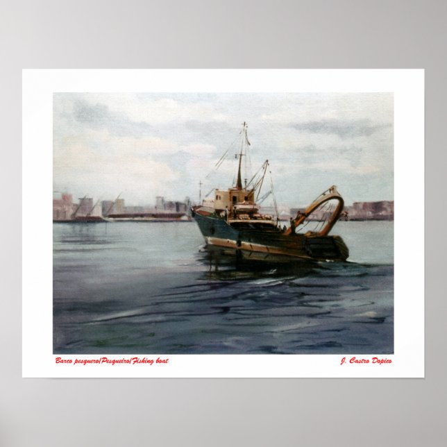 Póster Barco pesquero/Pesqueiro/Navio de pesca (Frente)