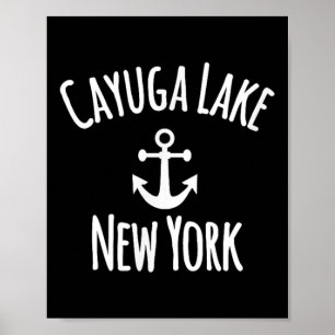 Poster Barco Rústico Náutico Navegação Lago Cayuga A