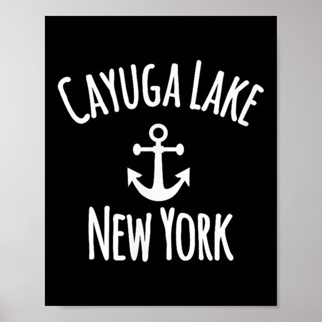 Poster Barco Rústico Náutico Navegação Lago Cayuga A (Frente)