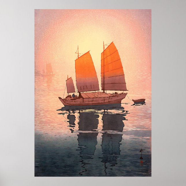 Poster Barcos à vela, Barcos de vela, Manhã, Yoshida Hiro (Frente)