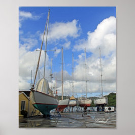 Póster Barcos à vela em meia seca em Antígua Canvas Impre