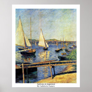 Poster Barcos À vela Na Argentina Por Caillebotte Gustave