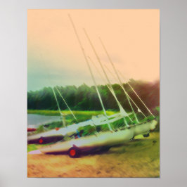 Poster Barcos à vela na praia