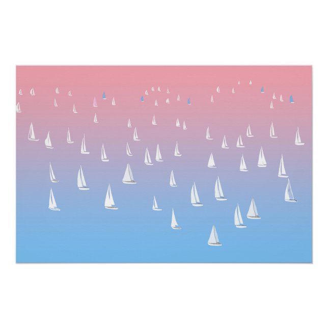 Póster Barcos à vela no oceano (Frente)