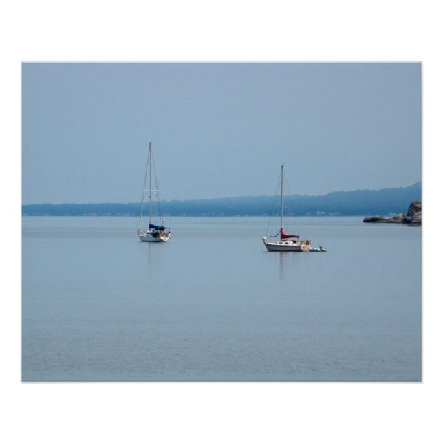 Póster Barcos à vela no rio (Frente)