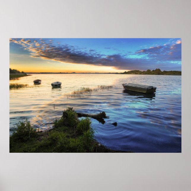 Póster Barcos À Vela Reflexos Do Sol (Frente)