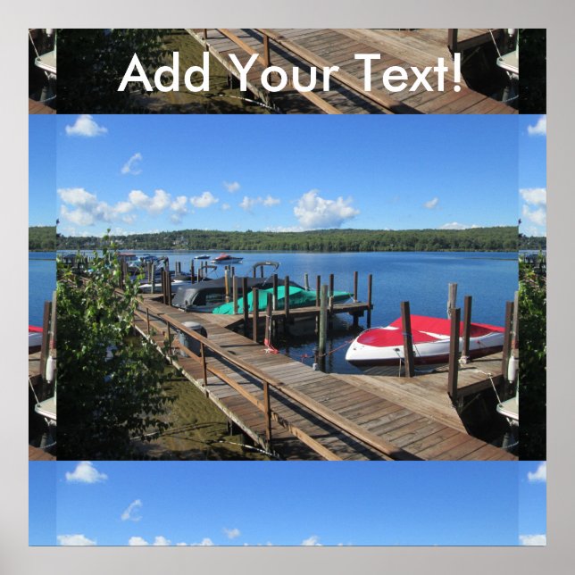 Póster Barcos Acoalhados em Lago Bonito (Frente)