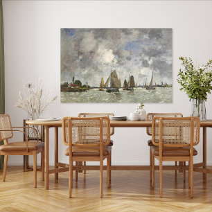 Poster Barcos Antigos na Pintura Paisagística do Meuse