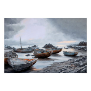 Póster Barcos ao largo