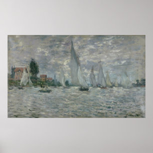 Póster Barcos de Claude Monet  , ou regata em Argenteuil