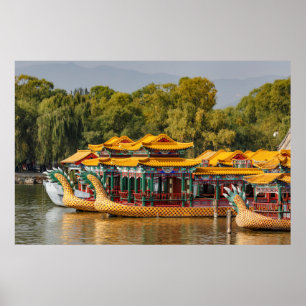 Poster Barcos de Dragão Turísticos   Lago Kunming