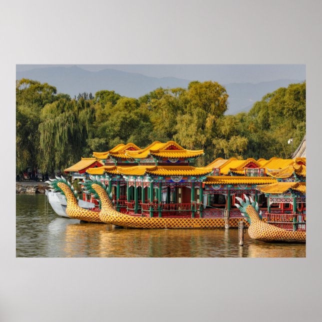 Poster Barcos de Dragão Turísticos | Lago Kunming (Frente)