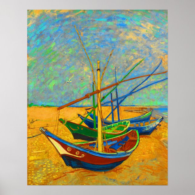 Poster Barcos de Pesca em St. Marie (Frente)