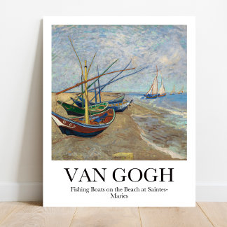 Poster Barcos de pesca na praia por Vincent van Gogh