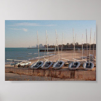 Póster Barcos em terra