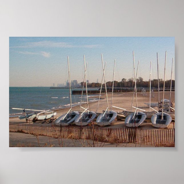 Póster Barcos em terra (Frente)