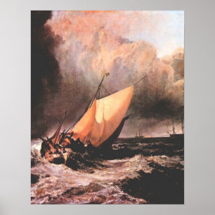 Póster Barcos holandeses em um squall por Joseph Mallord