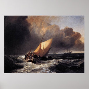 Poster Barcos holandeses em um vendaval