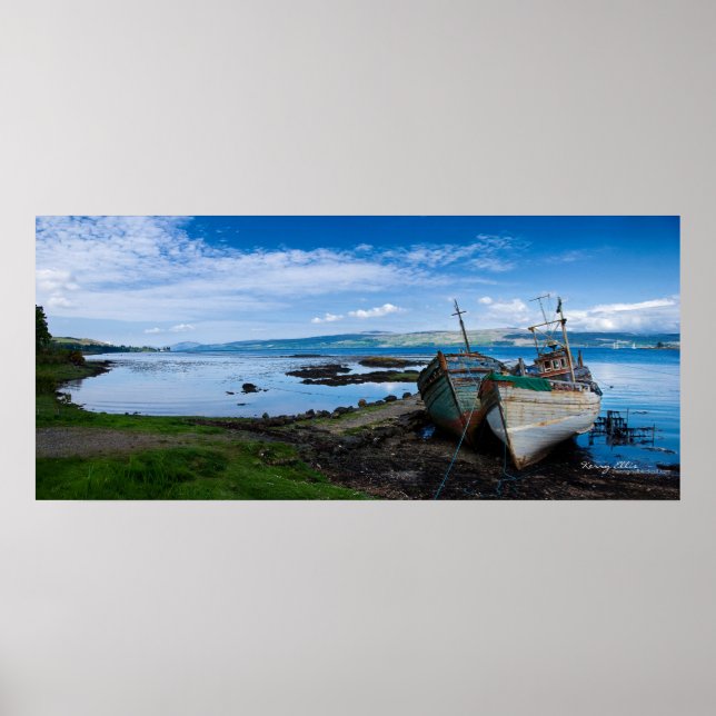Póster Barcos na Ilha de Mull (Frente)